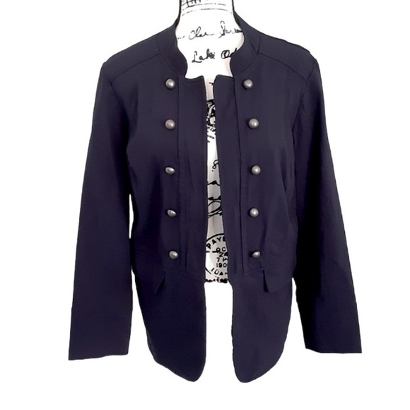 Westport Jackets & Coats Westport Navy Blue Military Jacket Gold